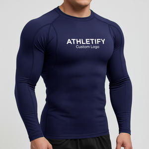 Chemise de compression Rashguard à séchage rapide pour homme Logo personnalisé Maillot de bain athlétique confortable Vêtements de sport pour l'entraînement Surf. - Product Image 1
