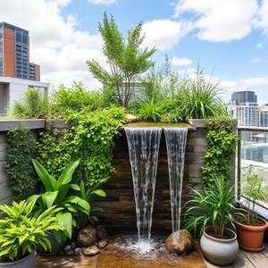 Fontaine à eau de luxe antique sur le toit pour terrasse extérieure et balcon caractéristique décorative de jardin à la maison personnalisée en ciment - Product Image 6