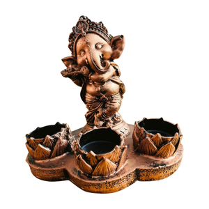 Statue de Ganesh Ji en résine peinte à la main, artisanale, tendance, décoration religieuse traditionnelle pour la maison, décoration de mariage, debout, avec flûte - Product Image 1