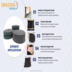 Banda Elástica de Spandex/Poliéster de Alta Elasticidad de 75 mm para Cinturones de Soporte Abdominal y Tejido Ortopédico Médico - Product Image 6