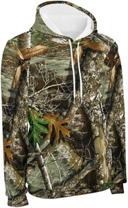 Imprimé Jungle imprimé vintage pour hommes | Long Streetwear personnalisé pour la chasse | Camouflage imprimé avec logo pour l'hiver - Product Image 5