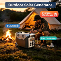 Stasiun Portabel 5120Wh Panel Surya Kapasitas Tinggi Gelombang Sinus Murni Baterai LiFePO4 Senter Pengisian Daya Nirkabel Layar LED Mobil