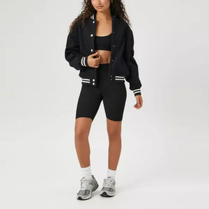 Vestes universitaires pour femmes de haute qualité 100% personnalisables avec broderie et impression, en coton tricoté respirant, coupe-vent d'hiver, séchage rapide, OEM ODM - Product Image 4