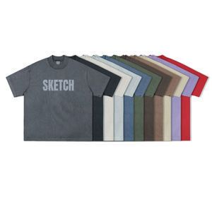Vêtements vintage d'été sur mesure T-shirt de grande taille pour hommes T-shirt Stone Wash pour hommes - Product Image 6