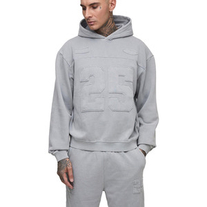 ชุดวอร์มขนแกะ420GSM ของผู้ชายน้ำหนักซักได้เสื้อมีฮู้ดและกางเกงใส่สบายระบายอากาศได้ดี - Product Image 3