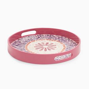 Bandejas de nácar rosa, bandeja de fregona hecha a mano, accesorio de tablescaping de bajo costo multicolor - Product Image 2