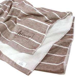 [Wholesale Products] HIORIE Osaka Striped Pattern Gauze <b>Towel</b> 100% Cotton <b>Large</b> Bath <b>Towel</b> 90*150cm Low MOQ Washable Quick Brown - Product Image 1