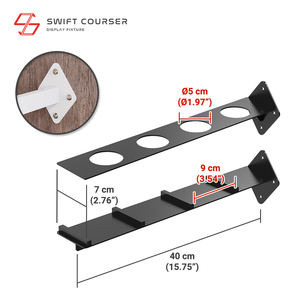 Étagère murale de présentation pour centre sportif en métal robuste pour les batte de cricket, revêtement en poudre et montage facile - Product Image 3