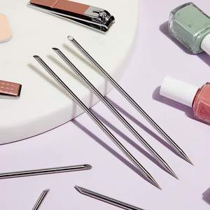 Extractor de cutículas de acero inoxidable, palillo de cutículas de madera de hortensia, removedor de cutículas de doble cara - Product Image 5