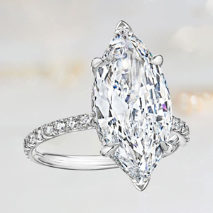 แหวนหมั้นเพชรโมอิสซาไนต์ทรงมาร์คีส์ 6 กะรัต ตัวเรือนทองคำ 10K สีเหลือง งานฝังแบบ Prong Setting เครื่องประดับคุณภาพสูง ขายส่ง - Product Image 2