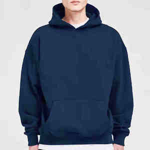 Nueva moda de los hombres Drop Shoulder Hoodies secado rápido antiarrugas básicos algodón mezclado streetwear sudaderas con capucha para hombres con su propio logotipo - Product Image 1