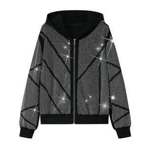 Survêtement, 100% coton strass évasé survêtement survêtement dernière conception hommes polaire costume fermeture éclair imprimé survêtement OEM - Product Image 2