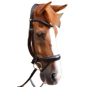 La brida de oro rosa es una brida de cuero de alta calidad recortada con herrajes de oro rosa y una sola fila de cristales redondos de oro rosa - Product Image 1