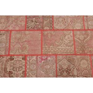 Vintage Small Rug 2.7x3.7 ft, Red <b>Brown</b> Camouflage Rug <b>Wool</b> - Product Image 4