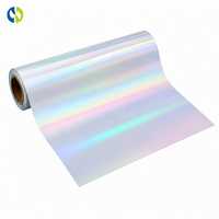 Rouleau de vinyle holographique thermocollant pour la décoration de vêtements, film HTV irisé pour t-shirts, sacs, casquettes