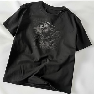 Camiseta de algodón personalizada informal de alta calidad para hombre, estampado Digital de satén, cuello redondo, talla XL de gran tamaño, cuello en V, manga corta, ajuste holgado - Product Image 2