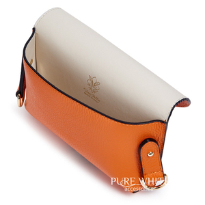 Petite sacoche bandoulière italienne en cuir véritable, fabriquée à la main, avec large sangle – Modèle PS412 - Product Image 3