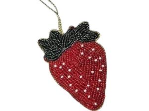 Perles suspendues en zari de fraise faites à la main, accessoire décoratif en soie et pierre pour la maison, les vêtements, les porte-clés, les cadeaux et la décoration festive - Product Image 3