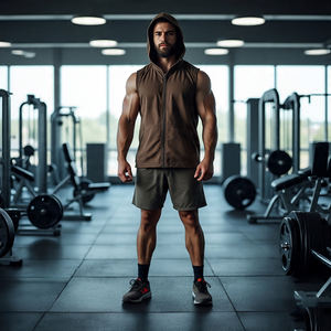 Camiseta sin mangas con capucha de entrenamiento muscular para hombre, chalecos con capucha de secado rápido, entrenamiento atlético masculino, entrenamiento de gimnasia, sudadera deportiva sin mangas para hombre - Product Image 3