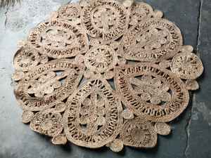 Alfombra de Yute de Estilo Moderno con Diseño Floral de Hojas, Antideslizante, Resistente a las Manchas, Extra Gruesa, Trenzada, Antibacteriana, para Uso Doméstico, Hecha a Máquina - Product Image 2