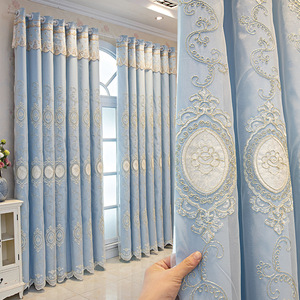 Luxury Embroidered <strong>Lace</strong> Double-Layer Blackout <strong>Curtains</strong> for Bedroom Living Room Bay Window - Product Image 4