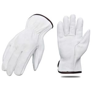 Guantes de conductor de cuero de grano de oveja blanco de alta calidad construcción protectora para vacas ovejas cabras para trabajo de jardín - Product Image 1