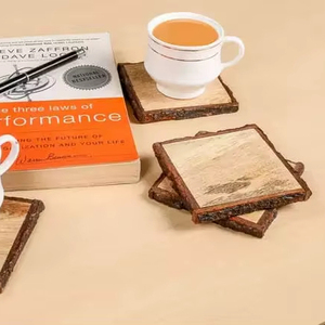 Sous-verres carrés en bois 100% naturel pour tasses à thé, pour la maison, l'hôtel ou la restauration, prix de gros, fabriqués à la main en Inde - Product Image 1