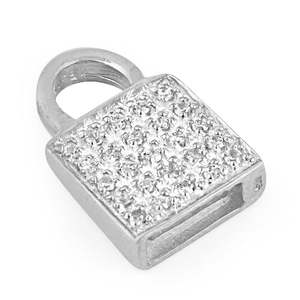 Pendentif cadenas en argent 925 avec zircone cubique, plaqué rhodium, motif goutte d'eau, or blanc, or rose, pour femme, charme religieux, tendance - Product Image 2