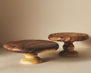 Support à gâteau rond en bois d'acacia écologique avec un design élégant pour le comptoir de desserts, la cuisine à domicile et le sac Opp - Product Image 4