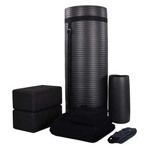 Set Yoga 7 Pezzi BalanceFrom Nero, Accessori Fitness con Tappetino, Cinghia Elastica e Ginocchiere - Product Image 1