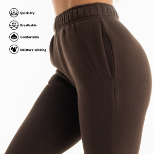 Pantalones Acampanados para correr para mujer y pantalones 100% algodón transpirable suave holgados pantalones de pierna ancha y recta pantalones de chándal para la venta - Product Image 5