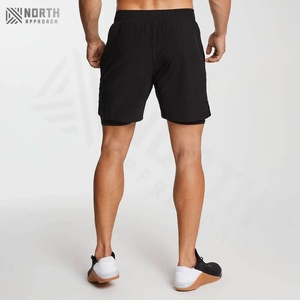 Pantalones Cortos Deportivos para Hombre, Diseño de Malla Transpirable, Bolsillos, Patrón Sólido, Material de Algodón y Elastano, Servicio OEM, Adultos - Product Image 2