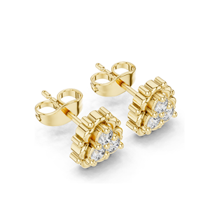 Pendientes de Diamantes Agrupados, Claridad VVS-VS Cultivados en Laboratorio, Oro de 18KT, 14KT, 10KT y Plata 925, Oro Rosa, Amarillo y Blanco - Product Image 6