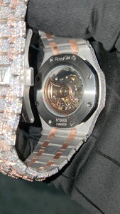 นาฬิกาแฟชั่นหรูหรา สแตนเลสสตีล ประดับเพชรโมอิสซาไนต์ VVS สีโรสโอนท์โบราณ ขนาด 6 มม. กลไกจักรกล Miyota สไตล์ฮิปฮอป หน้าปัดอะนาล็อก - Product Image 6