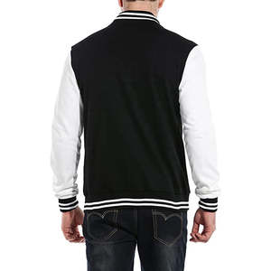 Veste de corps en laine pour hommes personnalisée avec manches en cuir pur broderie véritable CollegeBaseballjacket pour hommes - Product Image 3