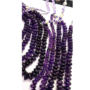 6 brins d'améthyste naturelle lisse plaine 14-16mm Rondelle Melon perles lisses 3160 cts pierres précieuses sculpture 16 pouces US $222 pour tous - Product Image 1