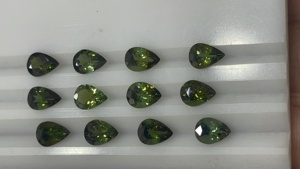 100% profundo Natural turmalina verde pera corte piedras preciosas para joyería anillo colgante al por mayor del producto - Product Image 3