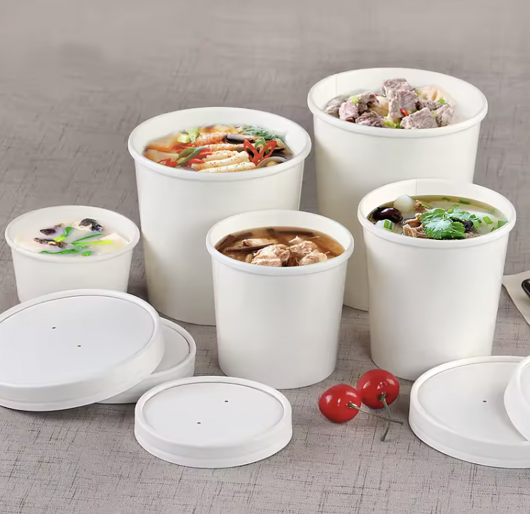 500ml Heavy-Grade Disposable Soup Bowl Waterproof Bagasse Paper Design for Hot Foods Camping International Standard