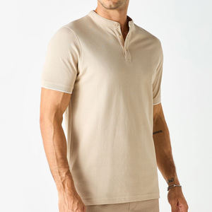 2025 nuevo diseño de verano para hombres Polos Slim Fit cuello mandarín Polo camiseta con mangas cortas - Product Image 5