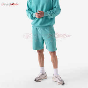 Pantalones cortos holgados lavados con ácido para hombre, ropa de calle Vintage de algodón 100%, estilo informal atractivo con aspecto lavado - Product Image 1