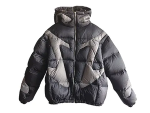 Unisex Thick Warm Windproof Canvas Puffer Jacket with Hood <b>Polyester</b> <b>Filled</b> Zipper Closure Stand Collar Winter Casual Outerwear - Product Image 3