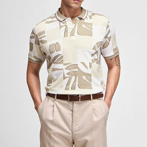 Polo de manga corta para hombre, nuevo estilo, Color sólido con logotipo impreso, MOQ bajo, transpirable, de talla grande, polos para hombre - Product Image 1