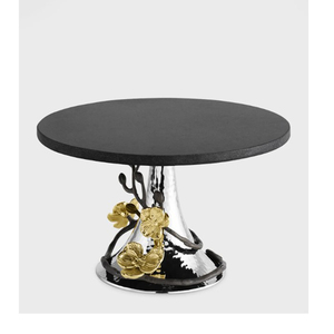 Wedding Decorative <b>White</b> Marble <b>Round</b> Cake Stand with Silver Metal Base Stand for <b>Table</b> Centerpiece Decor At Best Price - Product Image 6