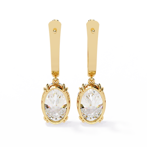 Boucles d'oreilles en or 18 carats brillantes avec diamant de laboratoire, boucles d'oreilles de qualité supérieure - Product Image 4