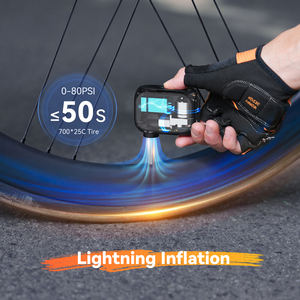 Draadloze Batterij <span class=keywords><strong>Mini</strong></span> Elektrische Luchtpomp Fiets Accessoires Draagbare Fietspomp Met Drukmeter - Product Image 4