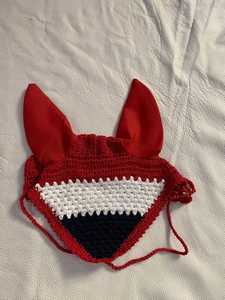 Bonnet d'oreille de cheval en crochet élégant voile de mouche fait à la main avec des ensembles assortis de paillettes équipement d'équitation de haute qualité disponible - Product Image 5