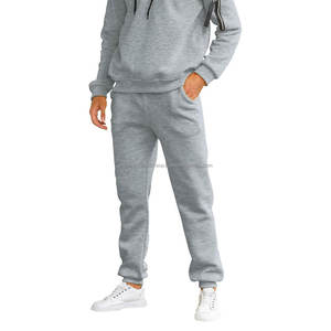 Ensemble de survêtement décontracté en coton pour homme avec capuche, tendance, nouvelle arrivée, survêtement uni, ensemble haut et bas personnalisé pour l'hiver - Product Image 3