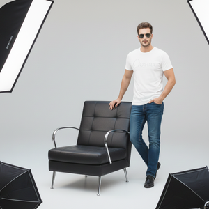 T-shirt pour homme en tissu premium, manches courtes, col rond avec bord côtelé, prix de gros acceptés, logo personnalisé - Product Image 4