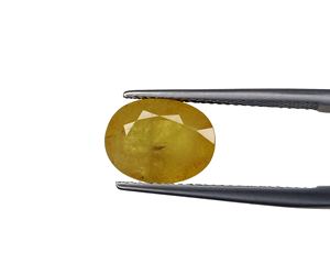 Saphir jaune naturel de qualité fine chauffé coupe ovale 6.30 carat taille de bague pierre de naissance de septembre pour la fabrication de bagues et de pendentifs - Product Image 1