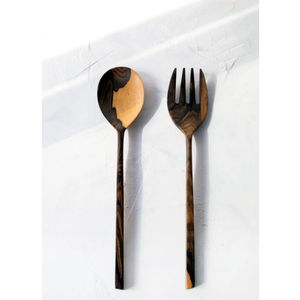 Juego de cubiertos de madera con 5 piezas de calidad superior, tenedor, cucharas, juego de cubiertos para uso en fiestas de boda, cubiertos, suministros de cubiertos - Product Image 3